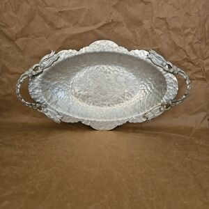 Creations by Rodney Kent Hand Wrought Metal Tulips Handle Tray